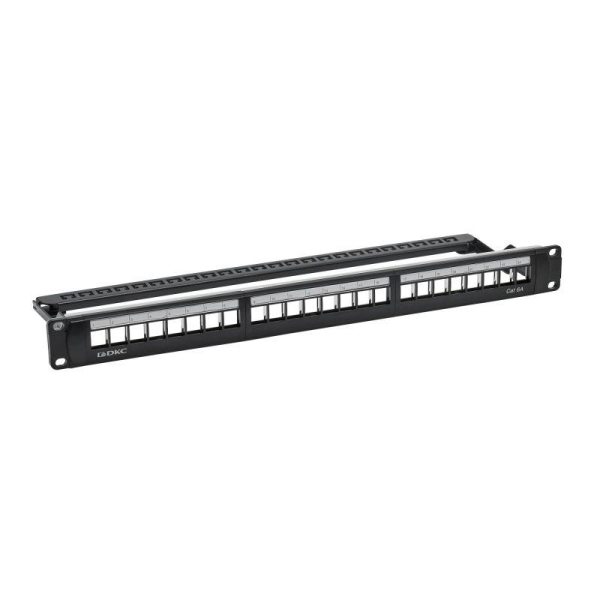 Патч-панель модульная 19дюйм 1U CAT6A 24 порта RJ45 экранир. DKC RN6APPF24