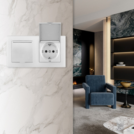 Розетка Arte Milano SET06-2-41-1x2 silver