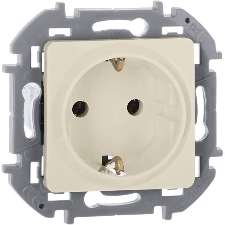 Розетка 1-м СП Inspiria 16А IP20 250В 2P+E защ. шторки немецк. стандарт механизм сл. кость Leg 673731