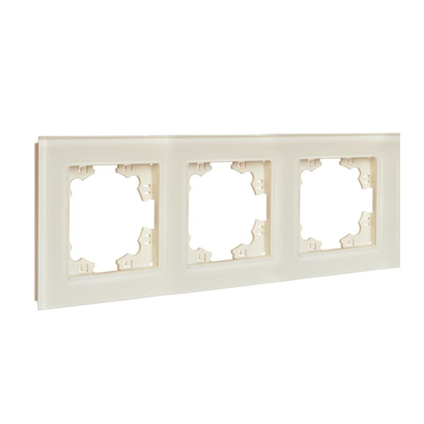 Рамка 3-м Афина стеклянная сл. кость (ivory) UNIVersal 2274
