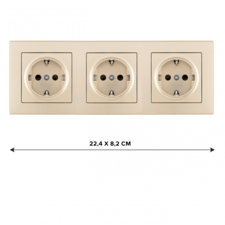 Розетка Arte Milano SET06-3-40-1x3 shampan