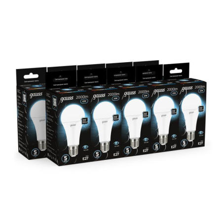 Лампа светодиодная Black 22Вт A70 грушевидная 4100К нейтр. бел. E27 2000лм GAUSS 102502222