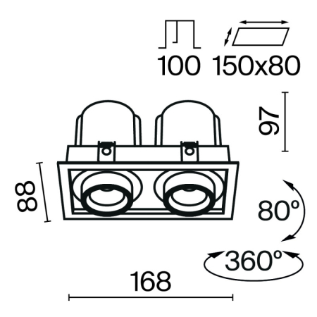 Встраиваемый светильник Maytoni Technical DL095-02-10W3K-W