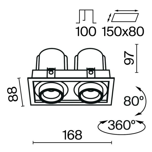 Встраиваемый светильник Maytoni Technical DL095-02-10W3K-W