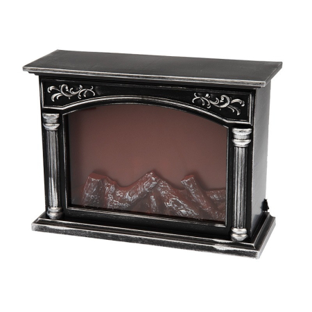 Светодиодный камин Классика с эффектом живого огня 33х12х24 см, батарейки 3хС (не в комплекте) или от USB (в комплекте)