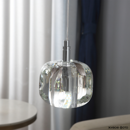 Crystal Lux Светильник подвесной Crystal Lux BOX SP1 CHROME/TRANSPARENT