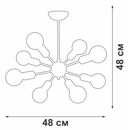 Люстра 8хE27 макс. 60Вт Vitaluce V4336-1/8PL
