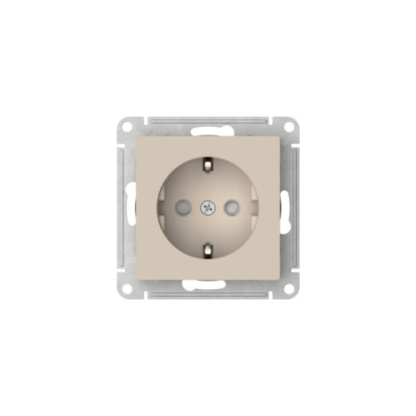 Розетка AtlasDesign 16А с заземл. защ. шторки быстрозажим. клем. механизм песочн. SE ATN001245S