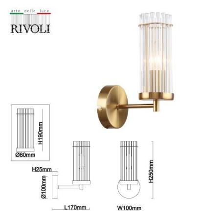 Бра Dolly 2074-401 настенный 1хE14 40Вт классика Rivoli Б0055539