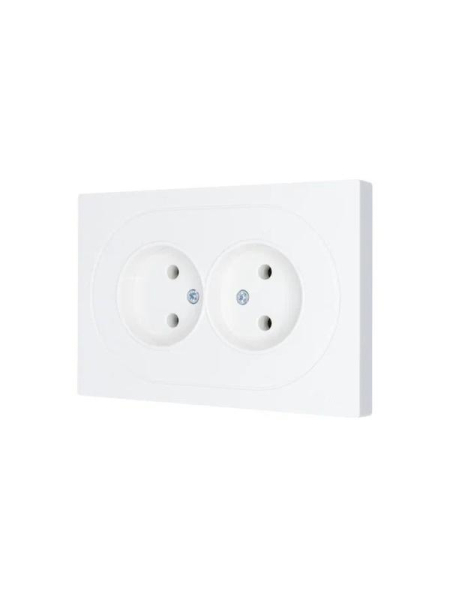 Розетка 2-м СП OSEN без заземл. ПБТ белая LEZARD 743-0200-128B