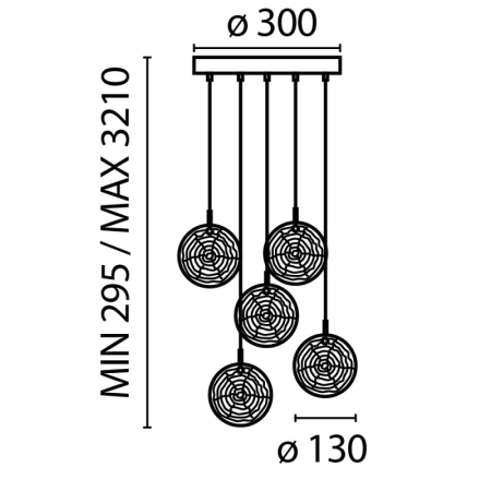 Каскадная люстра Maytoni MOD254PL-05BS