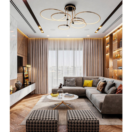 Накладная люстра LED4U L3301-6 GD-BK