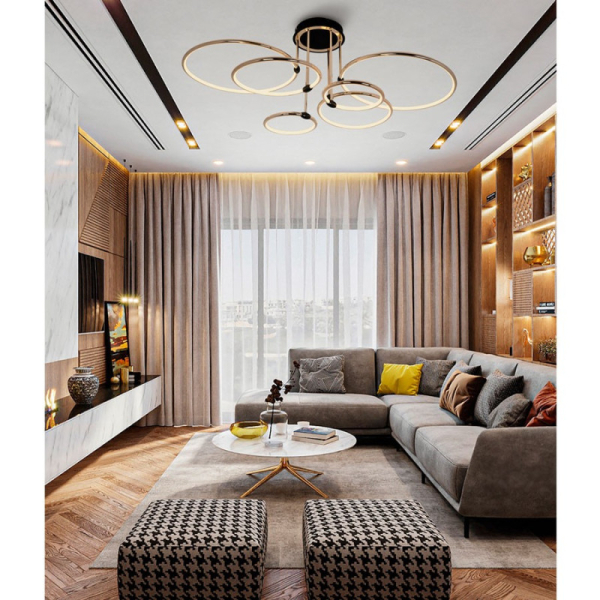 Накладная люстра LED4U L3301-6 GD-BK