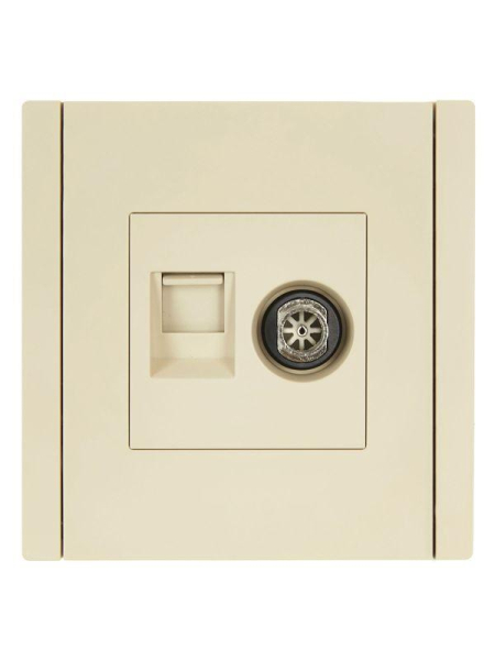 Розетка 2-м TV+RJ45 кат.5E FORTE&PIANO FP436 ваниль IEK FP-AK20-1-K10