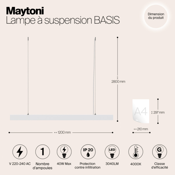 Линейный светильник Maytoni Technical P051PL-L40W4K