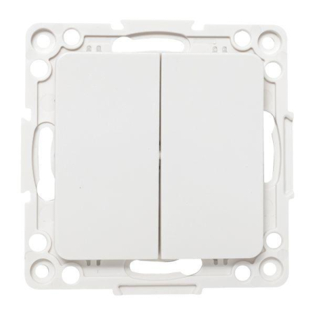 Переключатель проходной 2-кл. Стокгольм 10А винтов. клеммы механизм бел. PROxima EKF EYV10-027-20