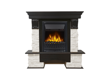 Портал Firelight Pietra Classic камень белый, шпон венге