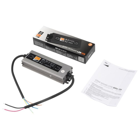 Блок питания для светодиодной ленты 60Вт 5А 12В IP67 BSPS влагозащ. метал. JazzWay 3329273A