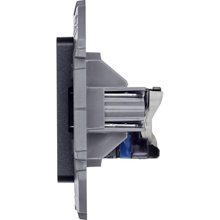 Розетка компьютерная Inspiria RJ45 кат.6 UTP механизм антрацит IEK 673833