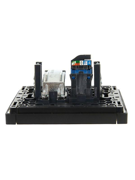 Розетка 2-м TV+RJ45 кат.6 FORTE&PIANO FP137 черн. IEK FP-AK20-2-K02