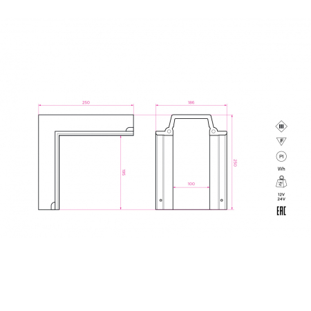 SABER 100.5 Соединительный элемент (угол 90 стена/стена, стена/потолок) для SABER 100