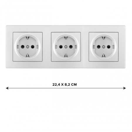 Розетка Arte Milano SET06-3-40-1x3 silver