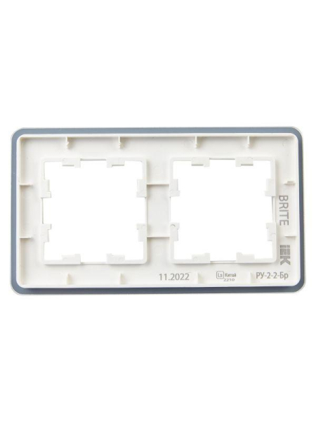 Рамка 2-м BRITE РУ-2-2-Бр стекло бел. RE IEK BR-M22-G-41-K01