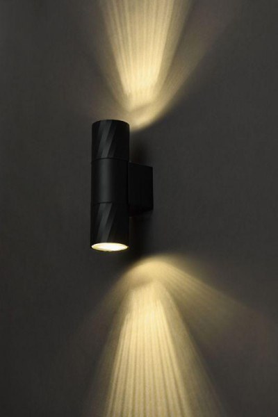 Светильник 5221 2хGU10 IP65 уличный настенный черн. IEK LT-UBU0-5221-GU10-2-K02