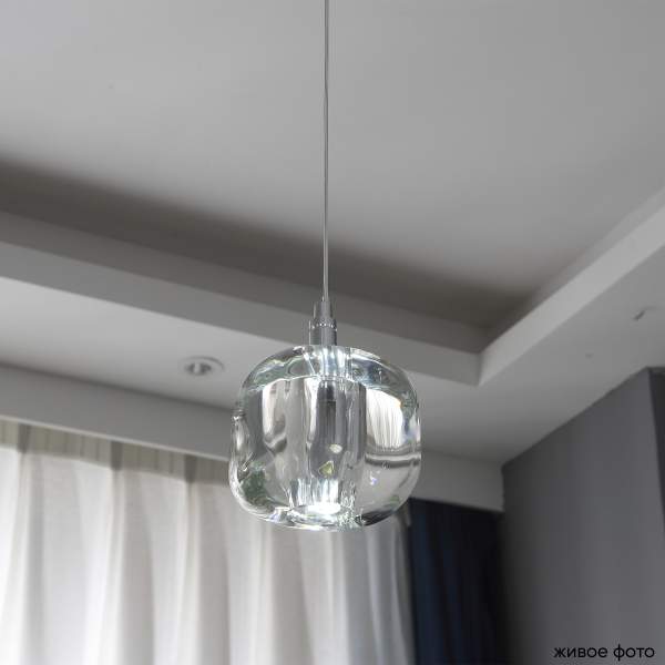 Crystal Lux Светильник подвесной Crystal Lux BOX SP1 CHROME/TRANSPARENT