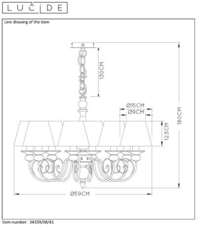 Подвесная люстра LUCIDE 34339/08/41