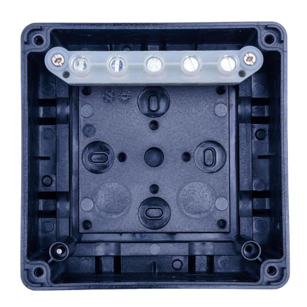 Коробка распределительная 110х110х67мм IP 65 в компл. с клеммным рядом 5х6кв.мм 41А черн. EXTHERM Extherm JB-60-BL