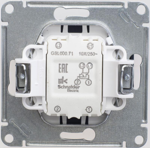 Переключатель перекрестный 1-кл. СП Glossa 10А IP20 (сх. 7) 10AX механизм шоколад. SE GSL000871
