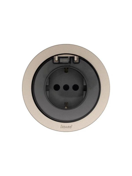 Розетка 1-м СП OSEN IP44 с заземл. с крышкой ПБТ механизм титан LEZARD 743-3788-123BIPCH