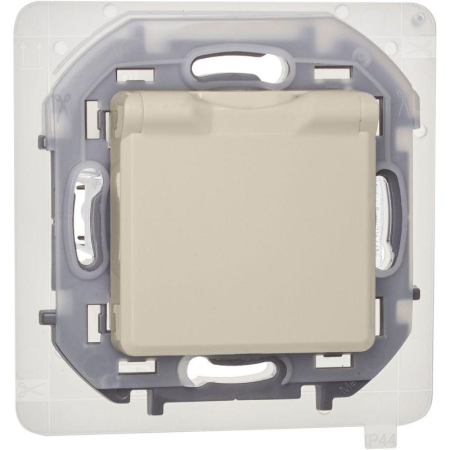 Розетка 1-м СП Inspiria 16А IP44 250В 2P+E защ. шторки с крышкой немецк. стандарт механизм сл. кость IEK 673741