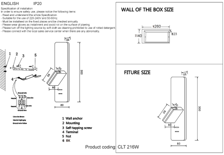 Crystal Lux Бра Crystal Lux CLT 216W BL