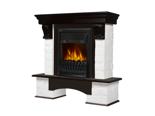 Портал Firelight Forte Classic камень белый, шпон венге