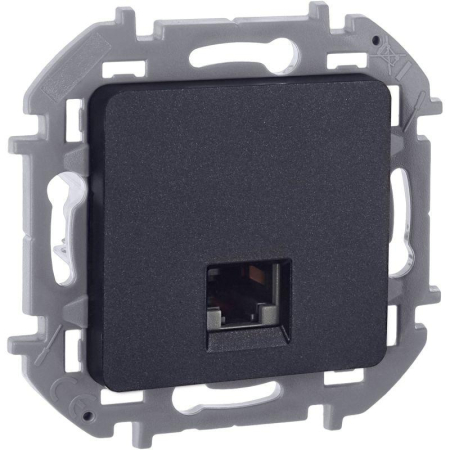 Розетка компьютерная Inspiria RJ45 кат.6 UTP механизм антрацит IEK 673833