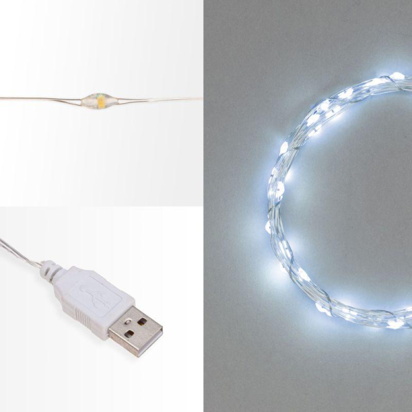 Гирлянда светодиодная "Роса" 5м 50LED бел. 0.5Вт IP20 USB Neon-Night 315-965