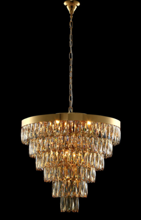 Каскадная люстра Crystal Lux ABIGAIL SP-PL15 D620 GOLD/AMBER