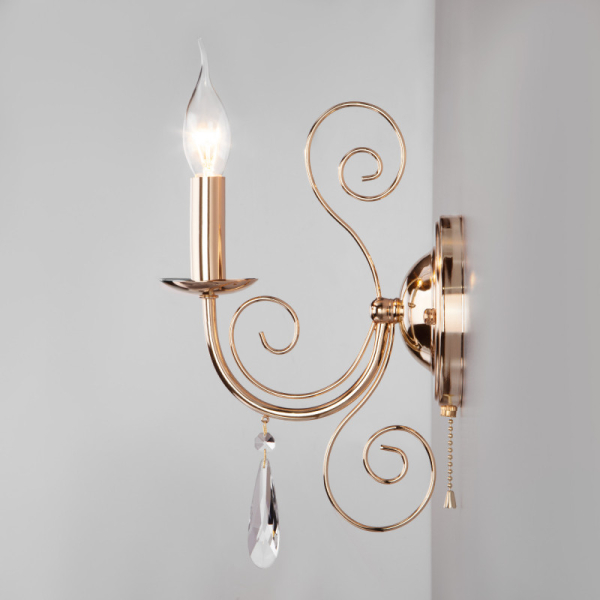 Бра Eurosvet 10094/1 золото/прозрачный хрусталь Strotskis