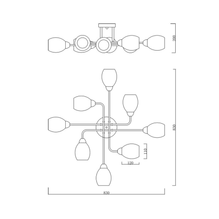 Накладная люстра Escada 1132/8P Gold