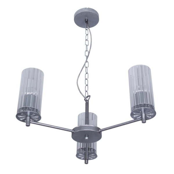 Светильник "Ника" 231 (плафон 0014) НСБ 01-3х60-177 Е27 [ИМ] подвесной серебр. Элетех 1005405301