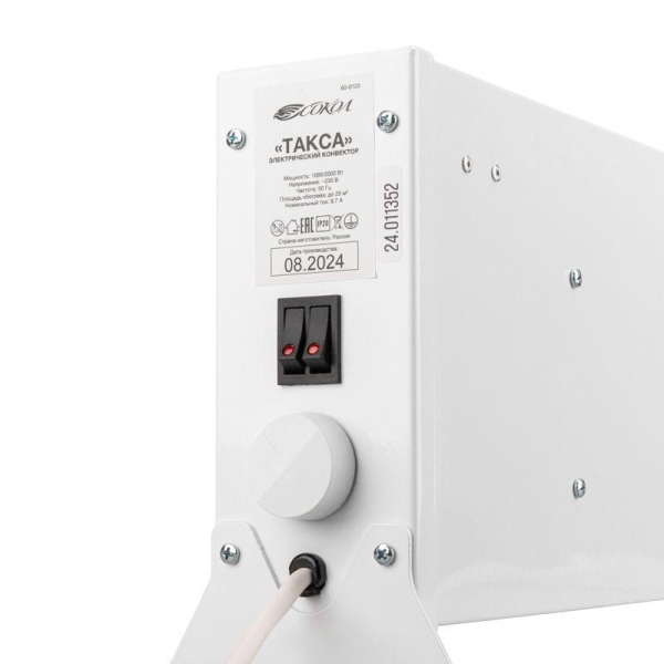 Конвектор электрический Такса, с механическим термостатом, 2кВт СОКОЛ