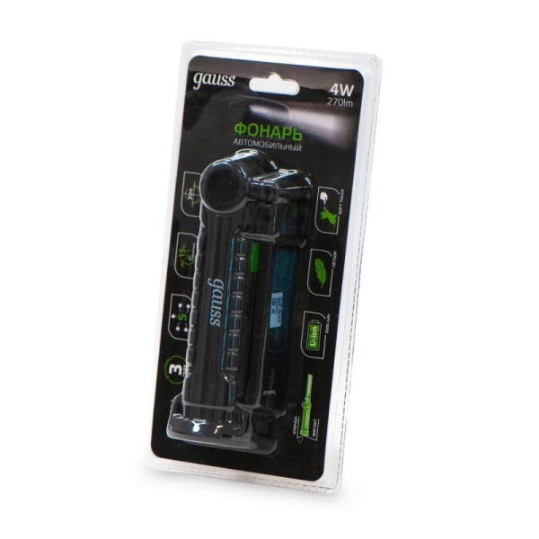 Фонарь аккумуляторный автомобильный GFL803 4Вт 270лм Li-ion 2000мА.ч LED GAUSS GF803