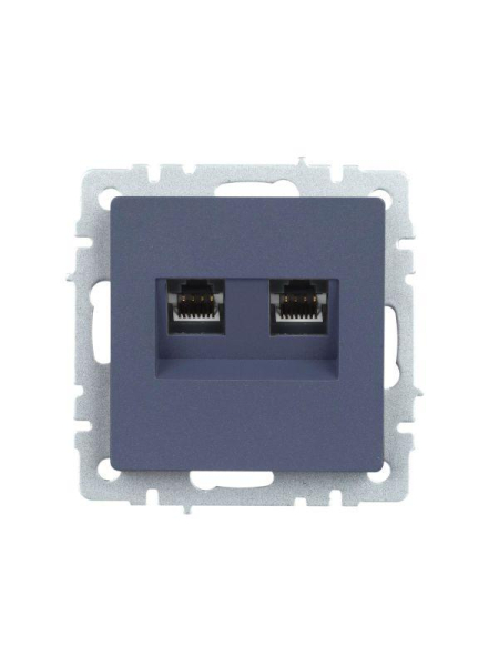 Розетка компьютерная 2-м СП BRITE RJ45 кат.5E РК10-2-БрМ механизм маренго IEK BR-K20-1-K35