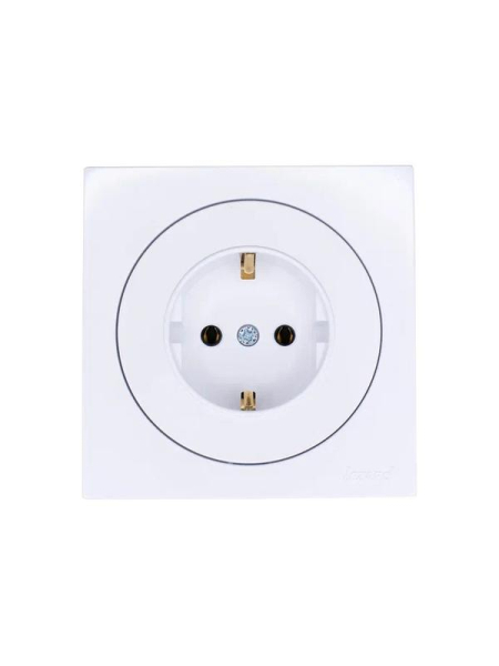 Розетка 1-м OSEN IP20 с заземл. ПБТ бел. LEZARD 743-0288-122B