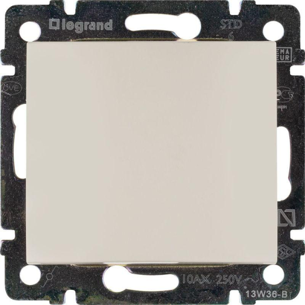 Переключатель проходной 1-кл. СП Valena 10А IP31 250В механизм сл. кость IEK 774306