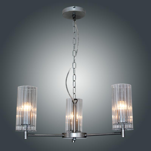 Светильник "Ника" 231 (плафон 0014) НСБ 01-3х60-177 Е27 [ИМ] подвесной серебр. Элетех 1005405301