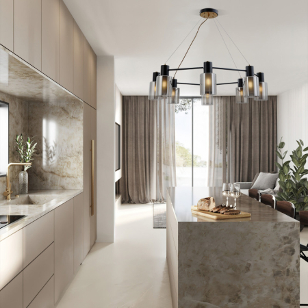 Подвесная люстра Eurosvet 70219/8 черный/античная бронза