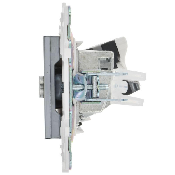 Розетка двойная TV+RJ45 кат.5E SKANDY SK-A14N никель IEK SK-AK20-1-K50